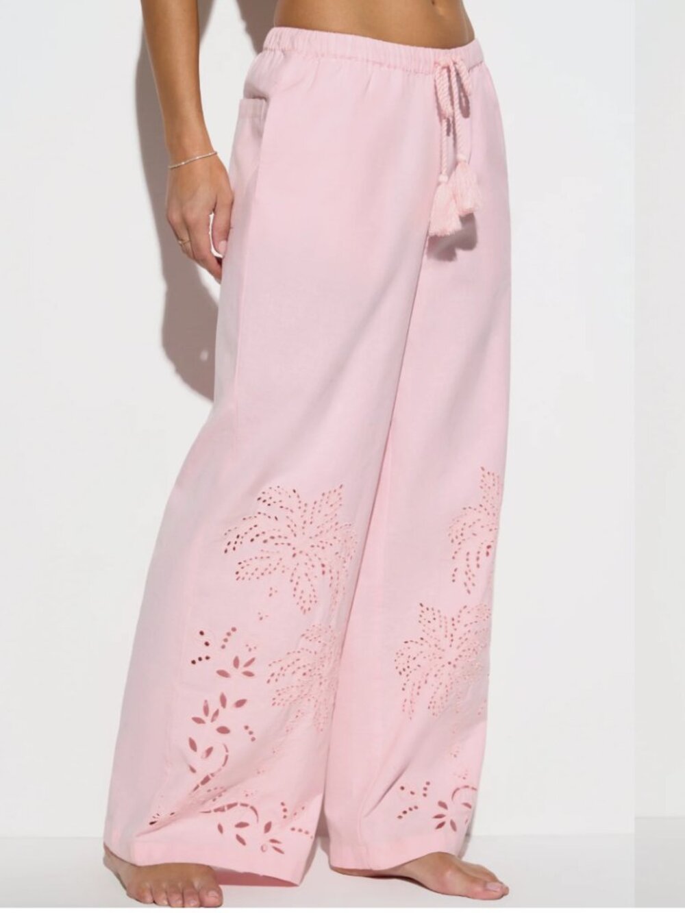 Spiritual Gangster Aura Palm Talia Pink Wide Leg Pants